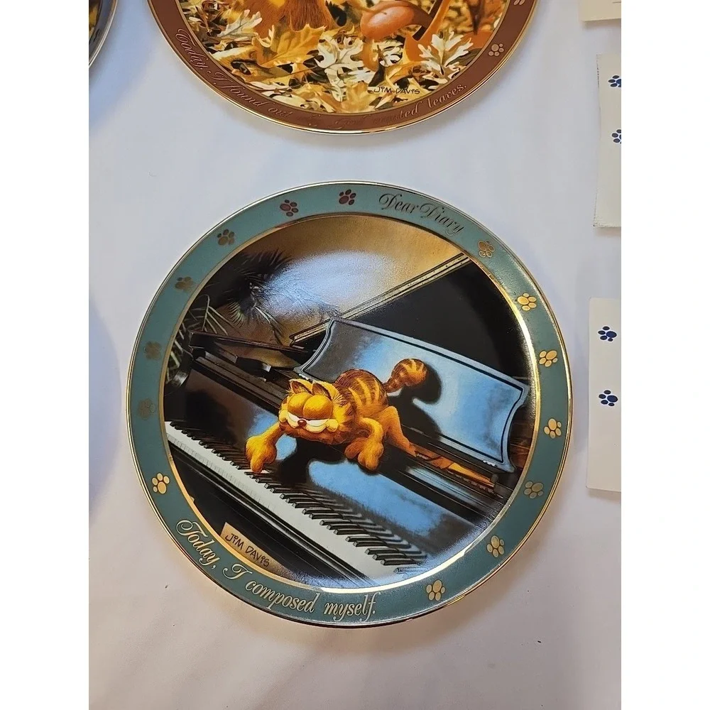 4Vintage Danbury Mint Collector Plates Garfield Cat Jim Davis Comic Strip